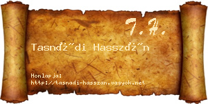 Tasnádi Hasszán névjegykártya